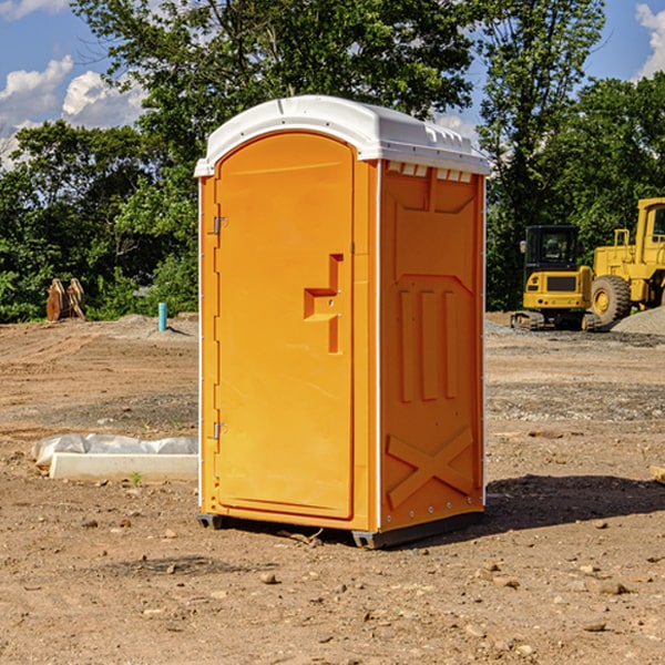 how often are the porta potties cleaned and serviced during a rental period in Williams